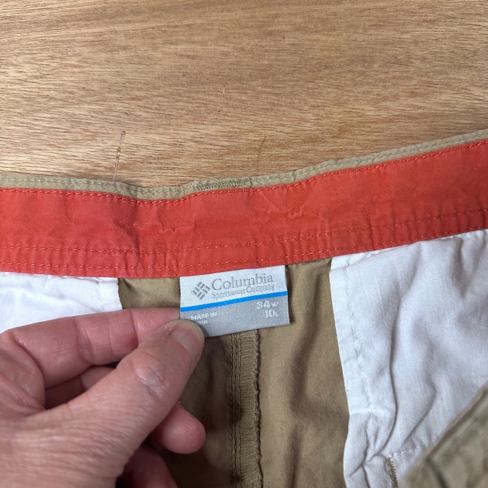 Columbia Khaki Chino Shorts Mens 34W 10" Outdoor Casual Golf Hiking - Picture 5 of 7